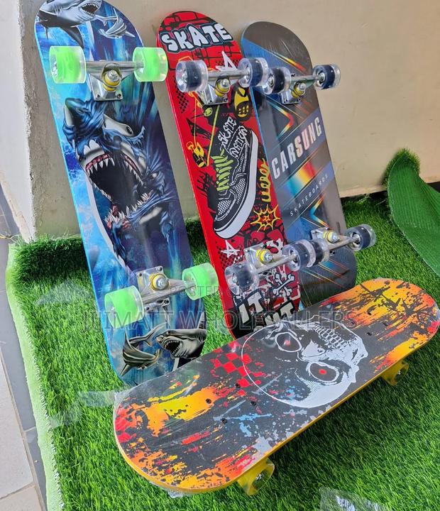 Skateboard With Rubber Wheels