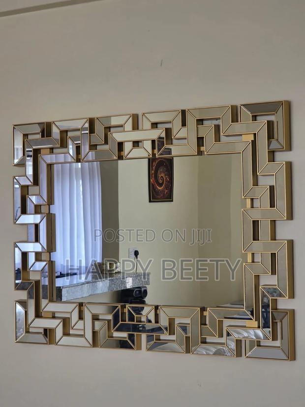 3d Framed Geometric Decorative Wall Mirror