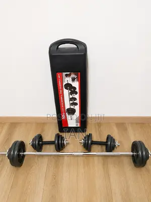 50kg Cast Iron Barbell Dumbbell Set With Carrying Case