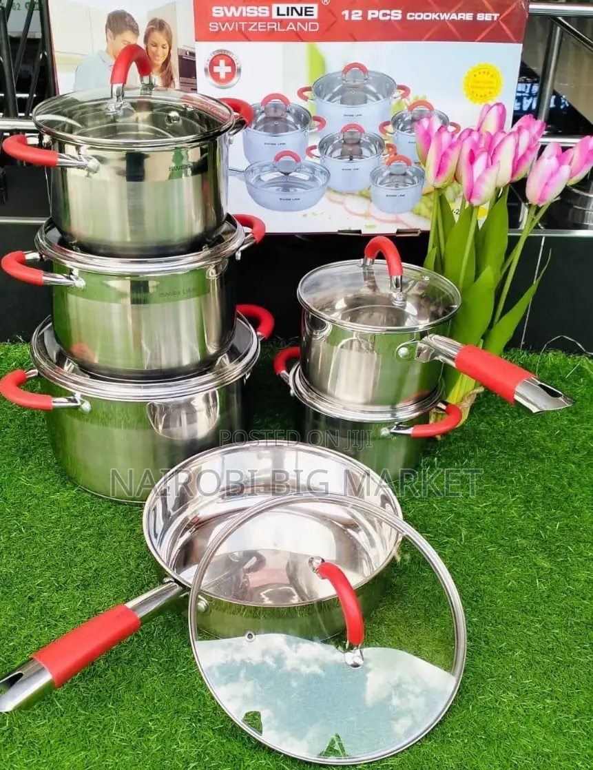 Signature 12pcs Stainless Steel Cookware Set With Glass Lid