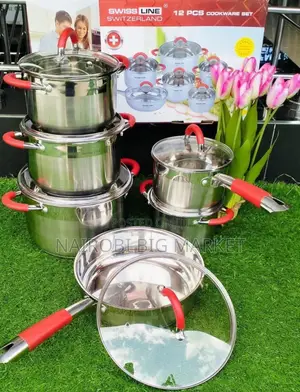 Signature 12pcs Stainless Steel Cookware Set With Glass Lid