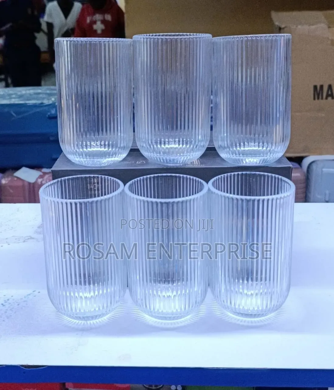 440ml Ribbed Glass