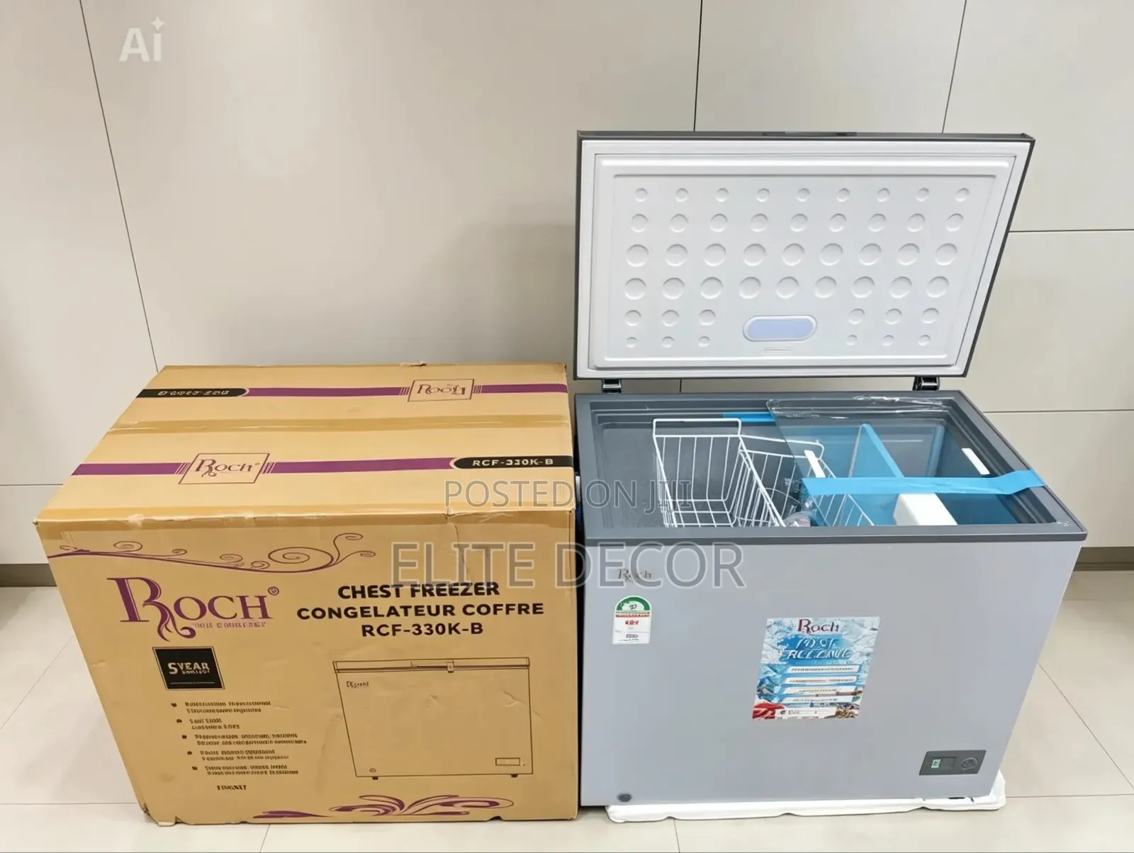 Roch Chest Freezer 251l (330kb) – Spacious, Fast Freezing Energy
