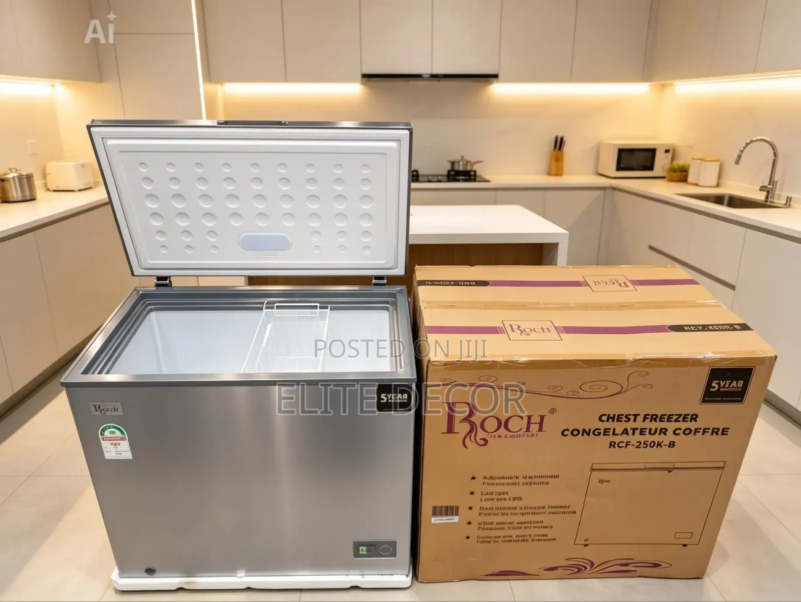 Roch 200l Chest Freezer – Energy Saving Deep Freezer With Lock Key
