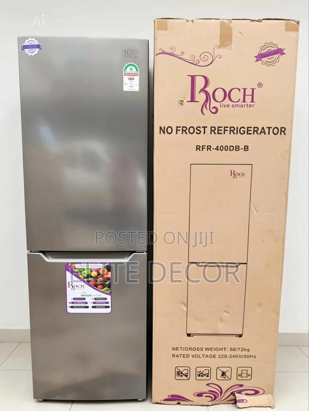 Roch 330l Double Door No Frost Bottom Freezer Refrigerator –