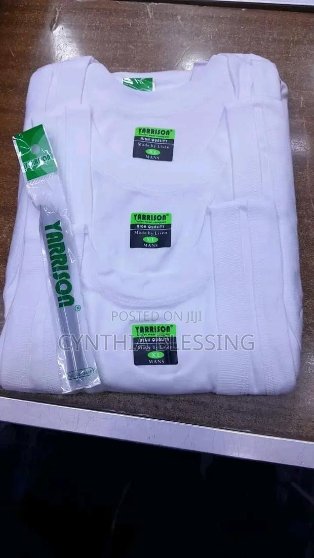 3 PCS 100% Men's Cotton Vests-White