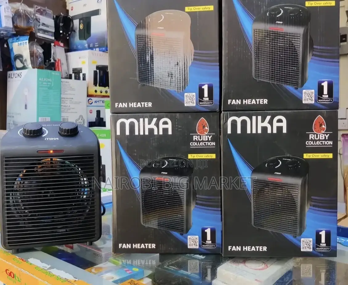 Mika Fan Heater, 1000w-2000w, Grey Mh105g