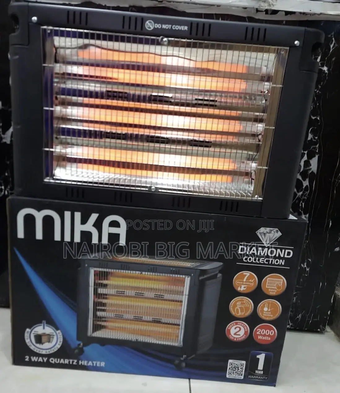 Mika Mh302 - 2 Way Quartz Heater, 2000w