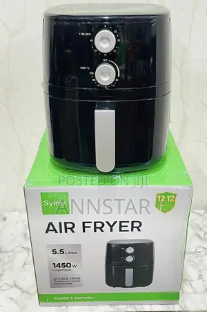 Syinix 5.5l Air Fryer With Double Knob