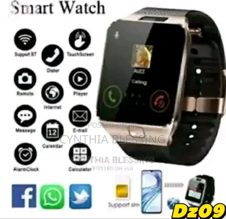 Dz09 Smart Watch With Bluetooth, Sim Card Slot and Memory Card Slot