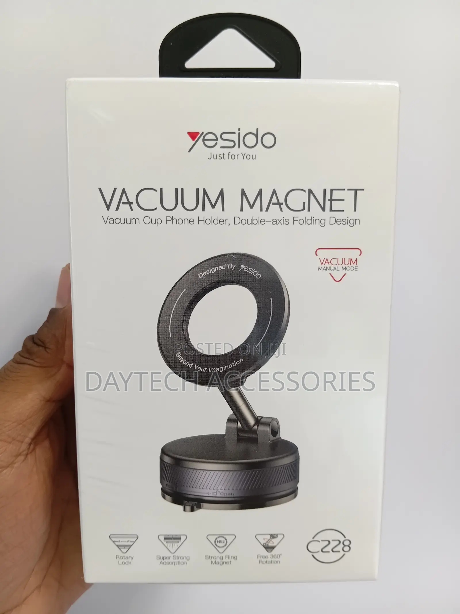 This Is a Yesido C228 Vacuum Magnet Phone Holder a Double-Axis Folding