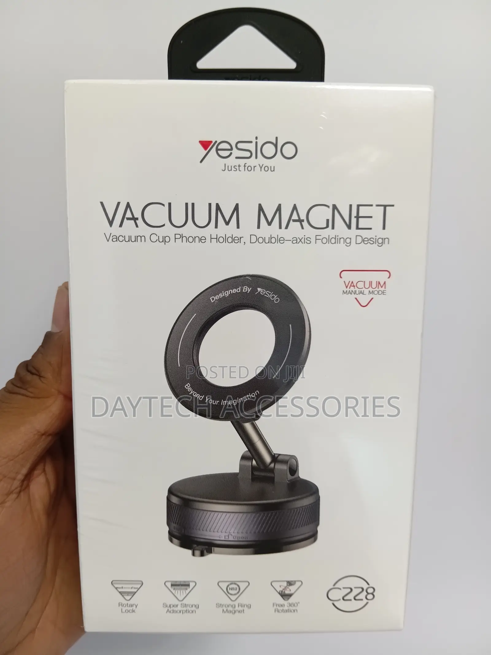 This Is a Yesido C228 Vacuum Magnet Phone Holder a Double-Axis Folding