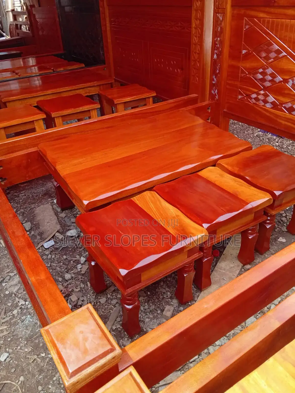 Pure Mahogany Wood Coffee Table Set