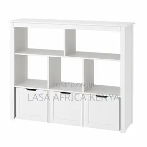 Lasa White Wooden Organiser Shelf - 6 Open Comp.