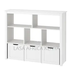 Lasa White Wooden Organiser Shelf - 6 Open Comp.