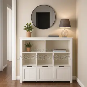 Lasa White Wooden Organiser Shelf - 6 Open Comp.