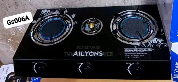 Ailyons 3 Burner Glass Top Gas Cooker Infrared Double Burner - thumbnail 2