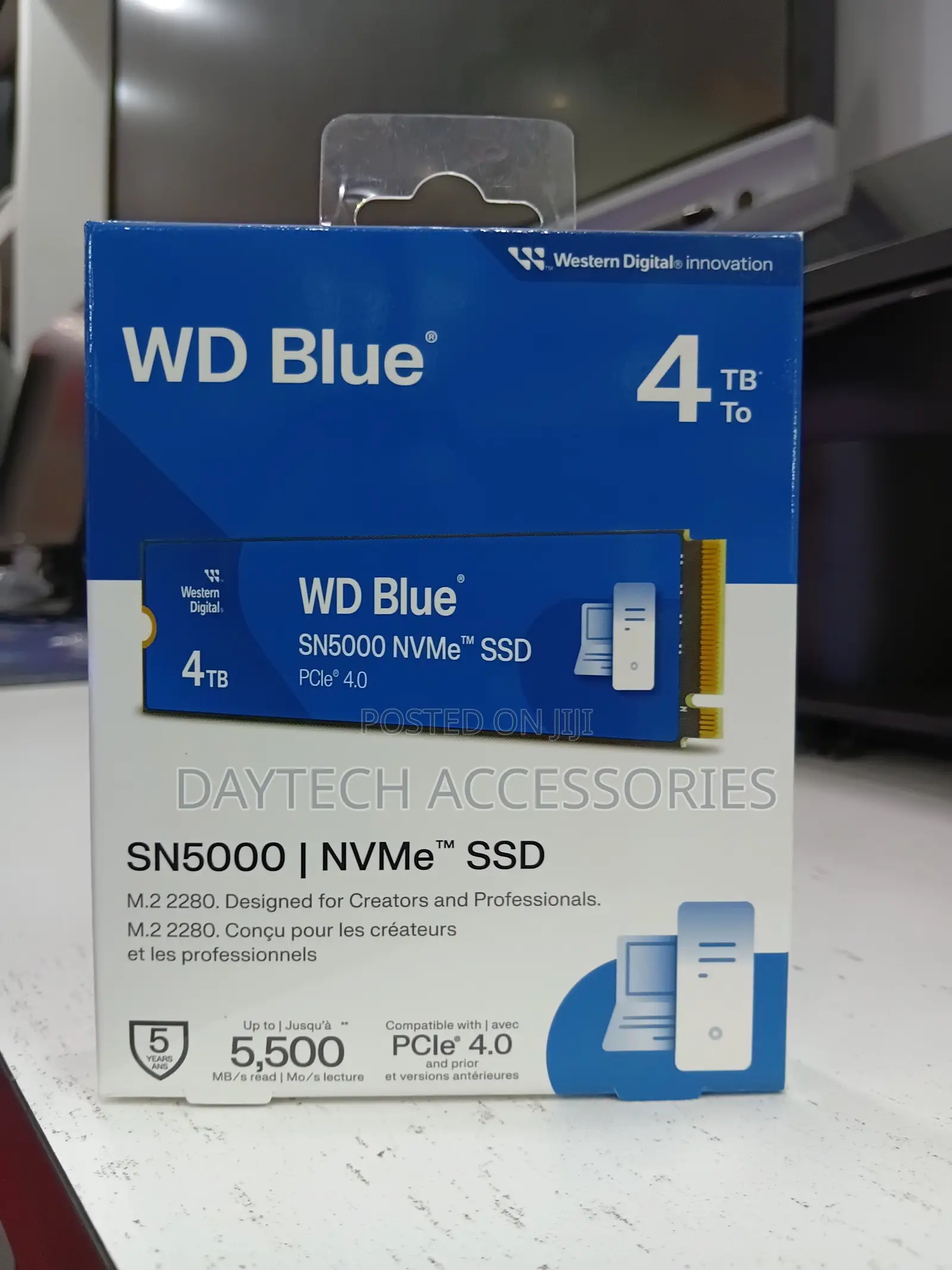Wd Blue 4tb Sn5000 Nvme SSD Gen4 Pcie M.2 2280 (Wds400t4b0e)