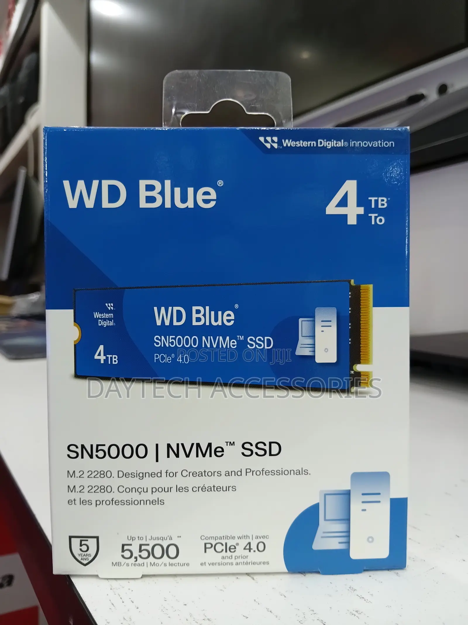 Wd Blue 4tb Sn5000 Nvme SSD Gen4 Pcie M.2 2280 (Wds400t4b0e)