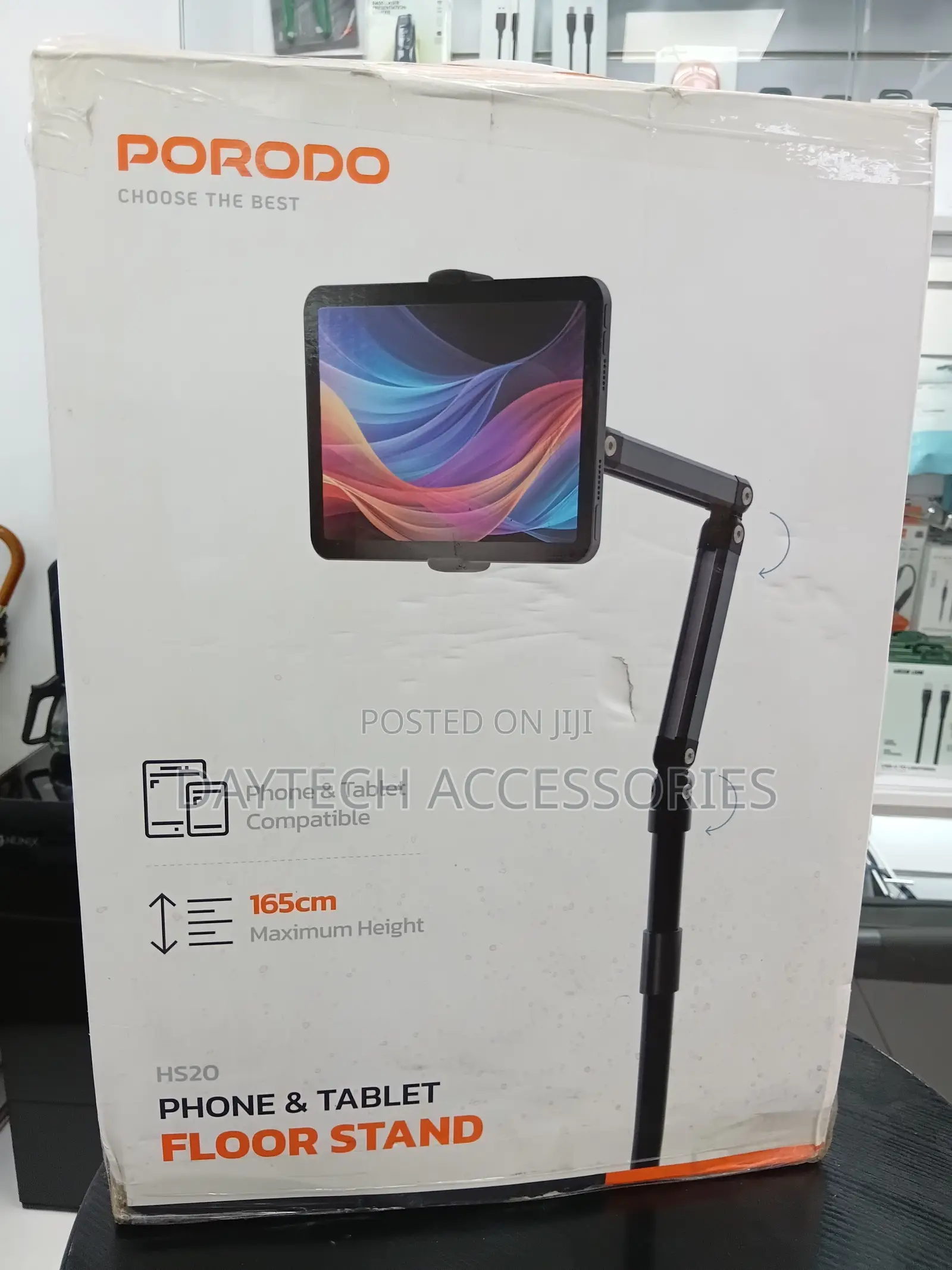 This Is a Porodo Phone Tablet Floor Stand, Model Hs20.