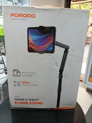 Porodo Phone Tablet Floor Stand 165cm Maximum Height- Black