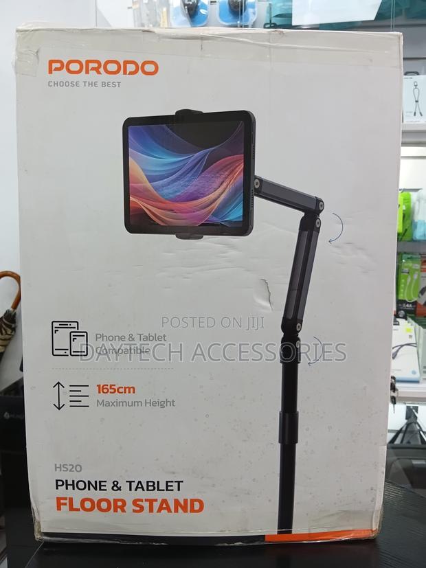 This Is a Porodo Hs20 Phone Tablet Floor Stand 165cm Maximum Height