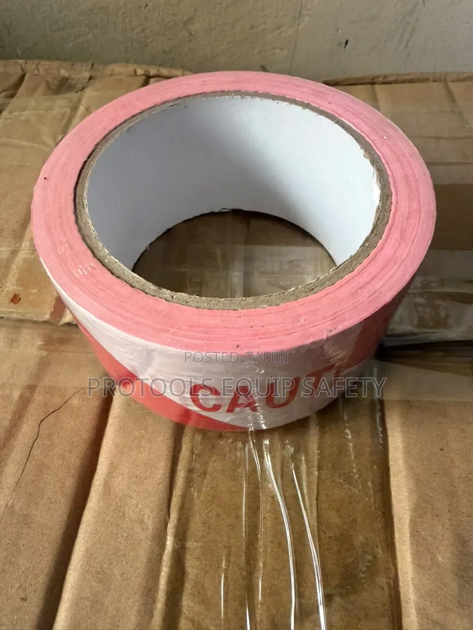 100m Red & White Hazard Barricade Tape