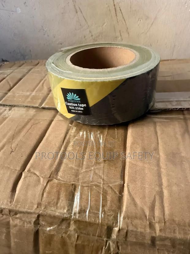 250m Yellow & Black Warning Barrier Tape