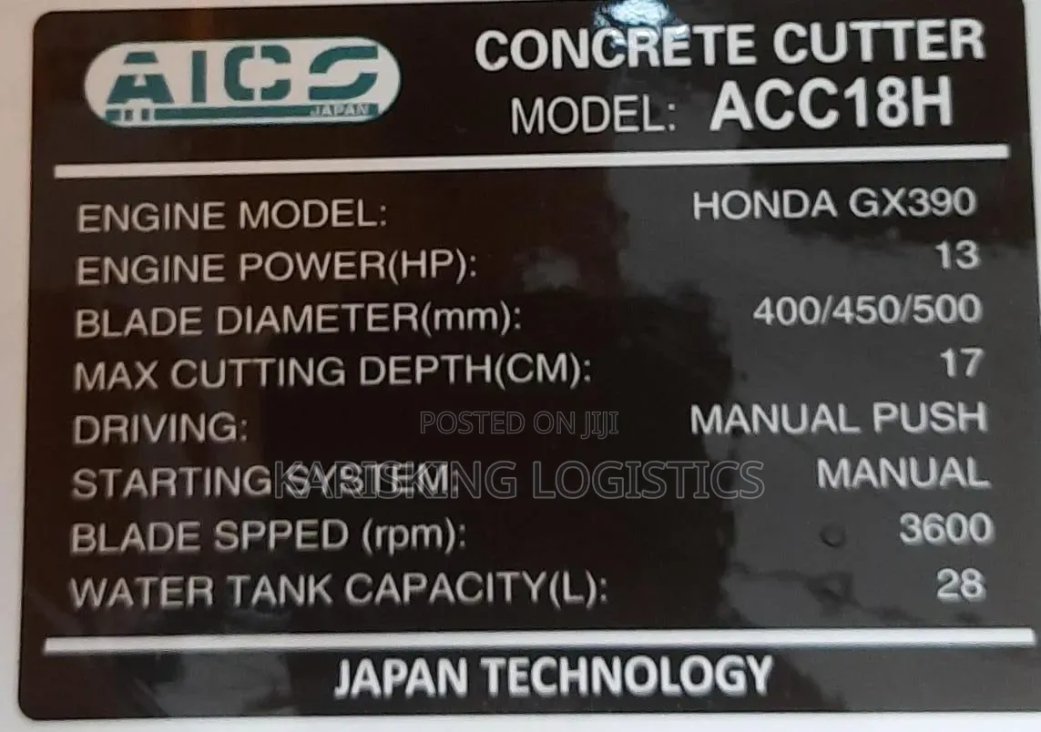 Aico Japan Concrete Cutter 18 Inches With Honda Engine
