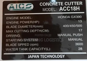 Aico Japan Concrete Cutter 18 Inches With Honda Engine