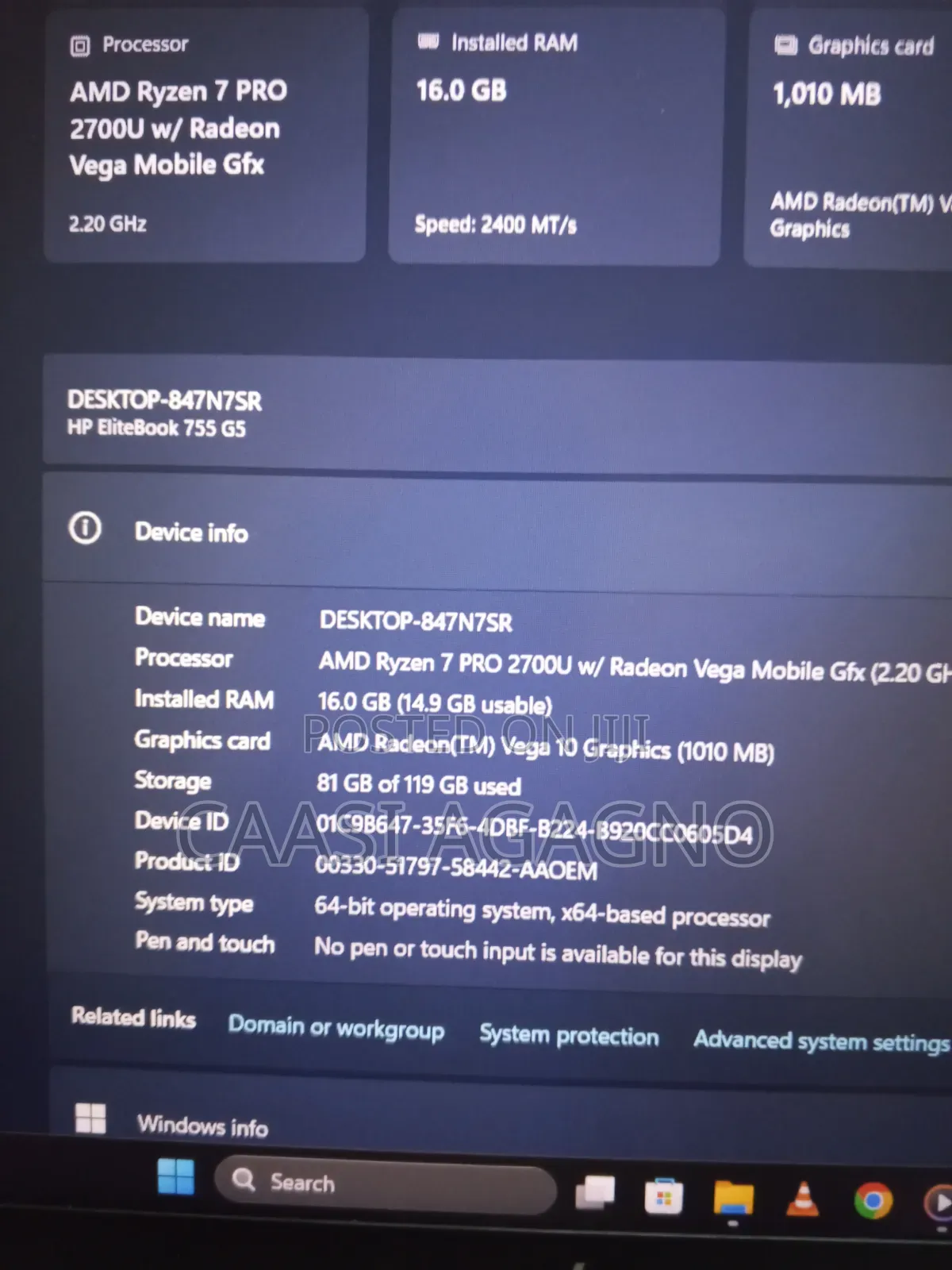 Laptop HP EliteBook 755 G5 16GB AMD Ryzen 7 SSD 128GB