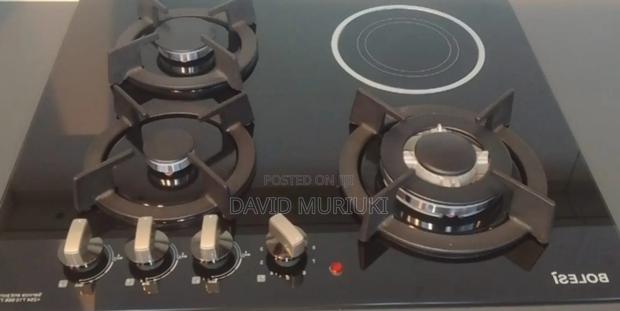 Bolesi Hob 3 Gas Burners +1 Infrared Electric With Gas Sensor.