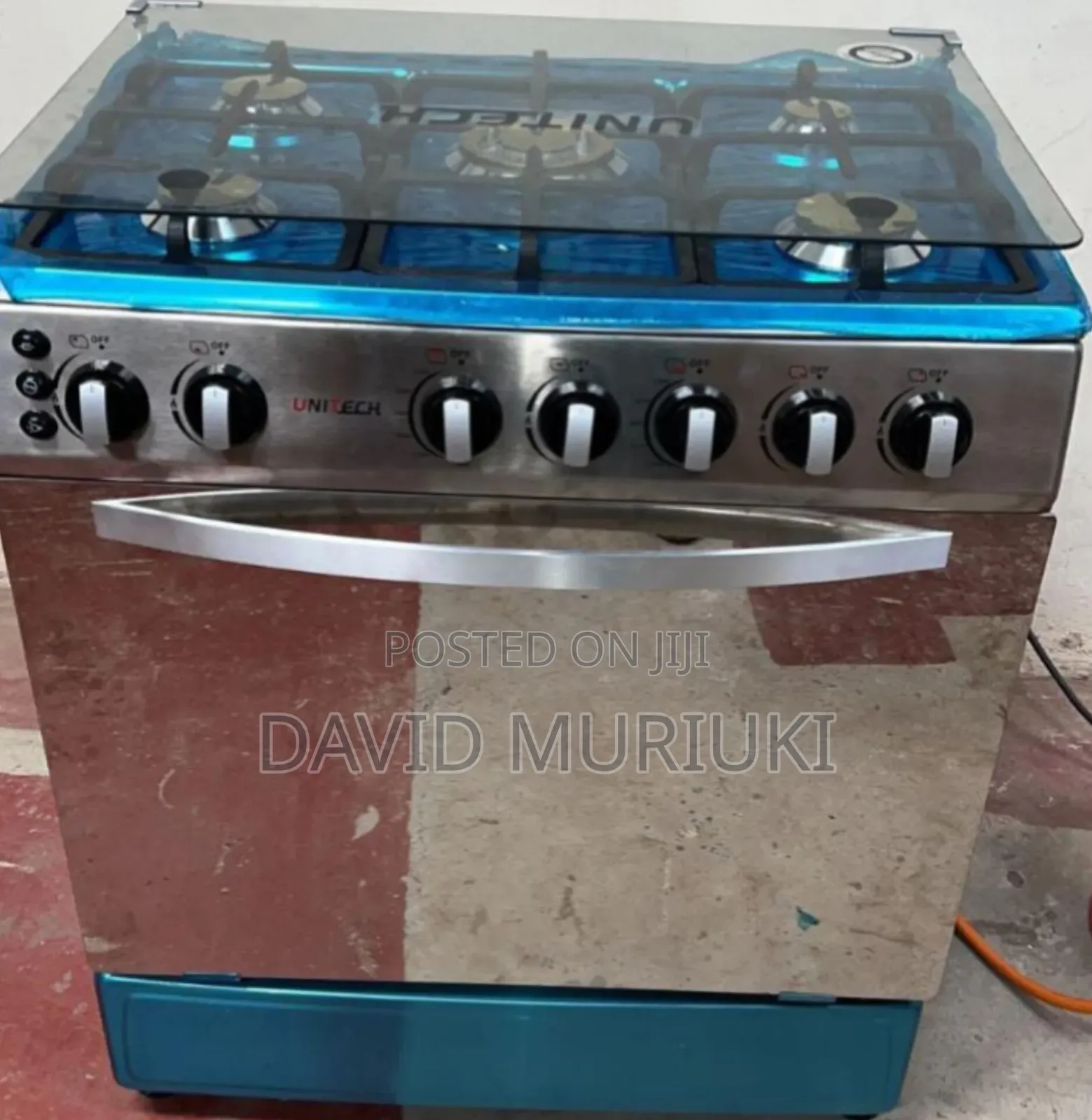 60*90 Unitech 5 Burner Freestanding Full Gas Cooker