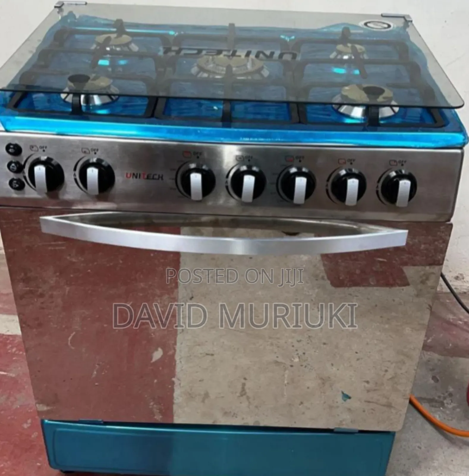 60*90 Unitech 5 Burner Freestanding Full Gas Cooker