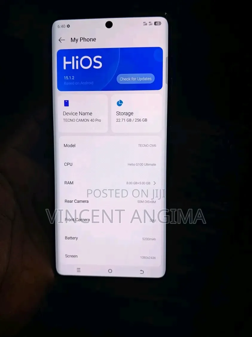Tecno Camon 40 Pro 4G 256 GB Blue