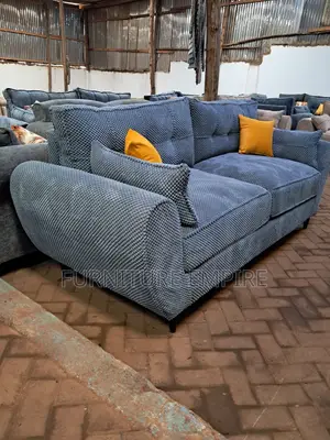 3-Seater Grey Bubble Fabric Butterfly Sofa With Spring