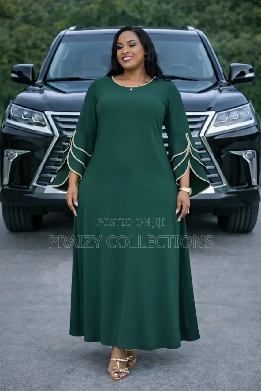 Elegant Maxi Dress With Statement Bell Sleeves