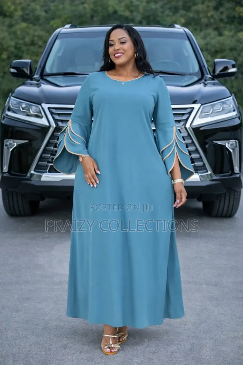 Elegant Maxi Dress With Statement Bell Sleeves