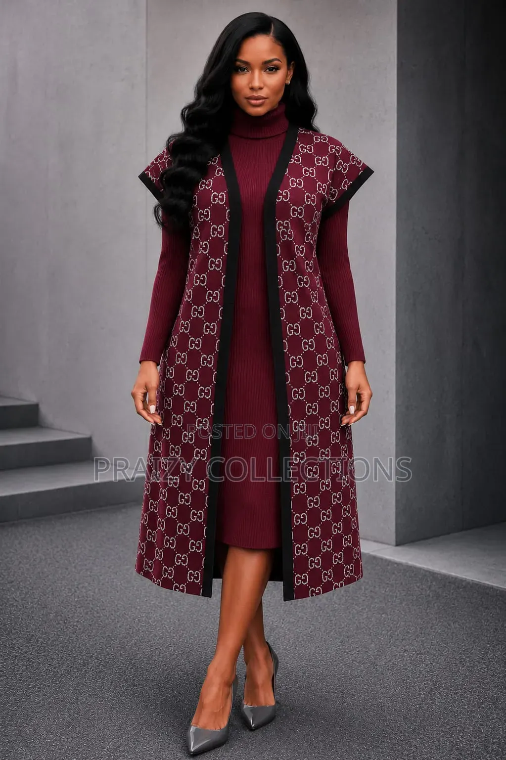 Free Size Knit 2-Piece Sweater Dress