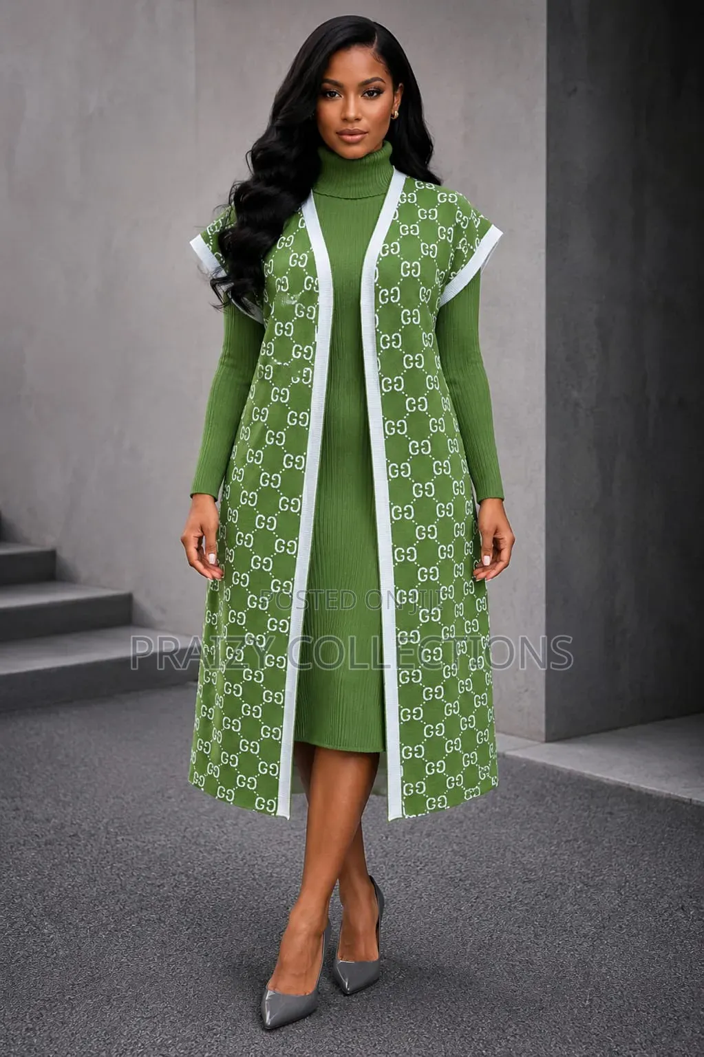Free Size Knit 2-Piece Sweater Dress