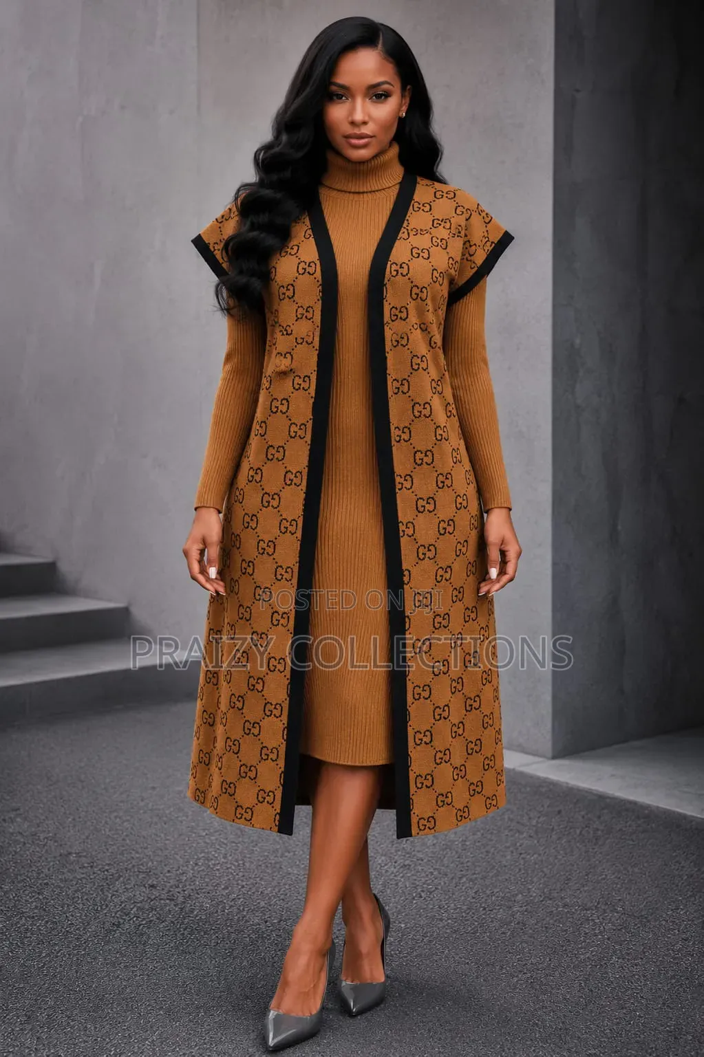 Free Size Knit 2-Piece Sweater Dress