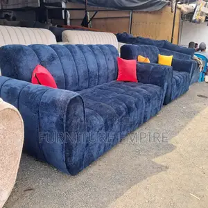 5-Seater 3+2 Navy Blue Sofa Set
