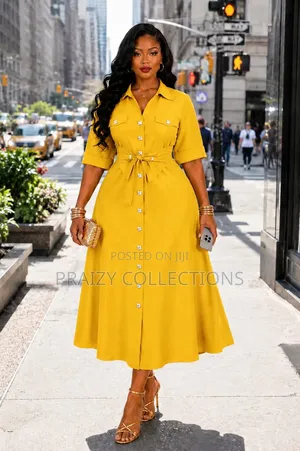 Buttoned Down High Quality Dress 
Heavy and Quality Fabric