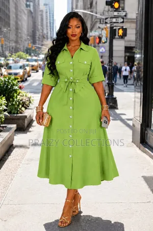 Buttoned Down High Quality Dress 
Heavy and Quality Fabric