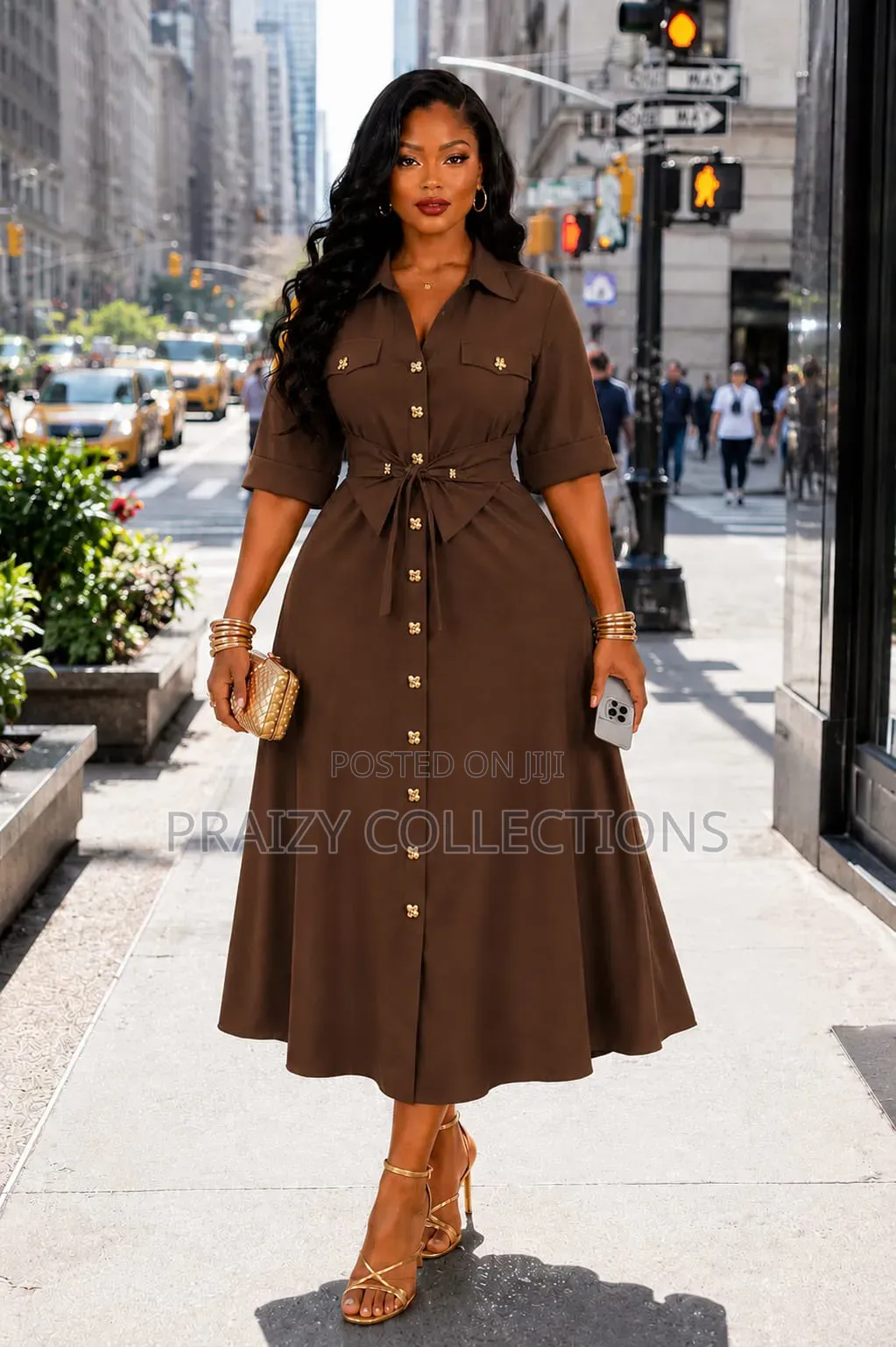 Buttoned Down High Quality Dress 
Heavy and Quality Fabric