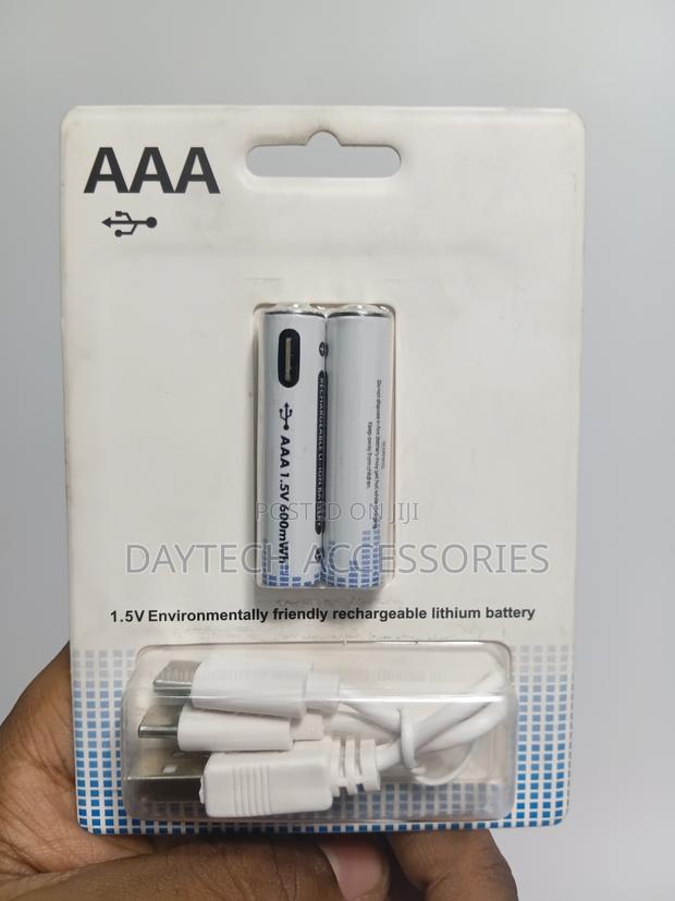 Aaa Rechargeable Usb-C Batteries Pack of 2 1.5v 600mwh