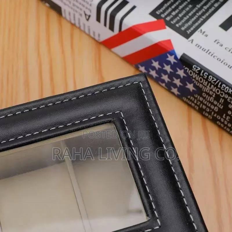 6 Slot Pu Leather Watch Organizer Box | Black