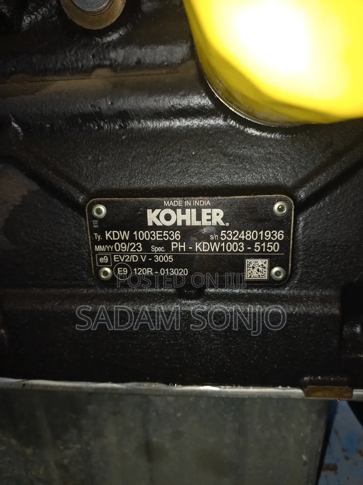 Kohler Kdw1003 Industrial Diesel Engine 2023 Model
