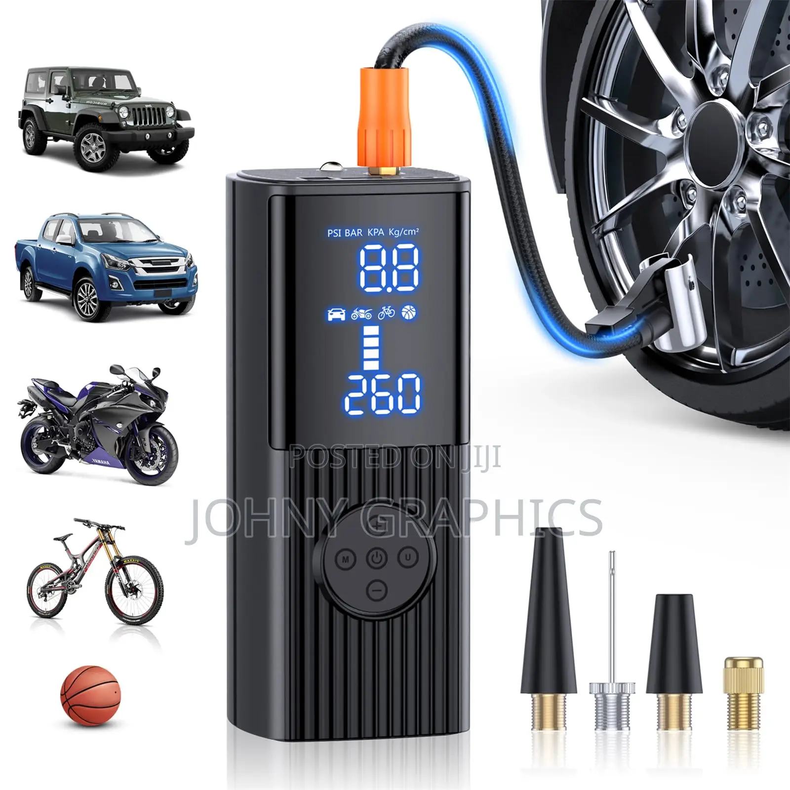 Digital Cordless Tyre Inflator / Handheld Car Air Compressor
