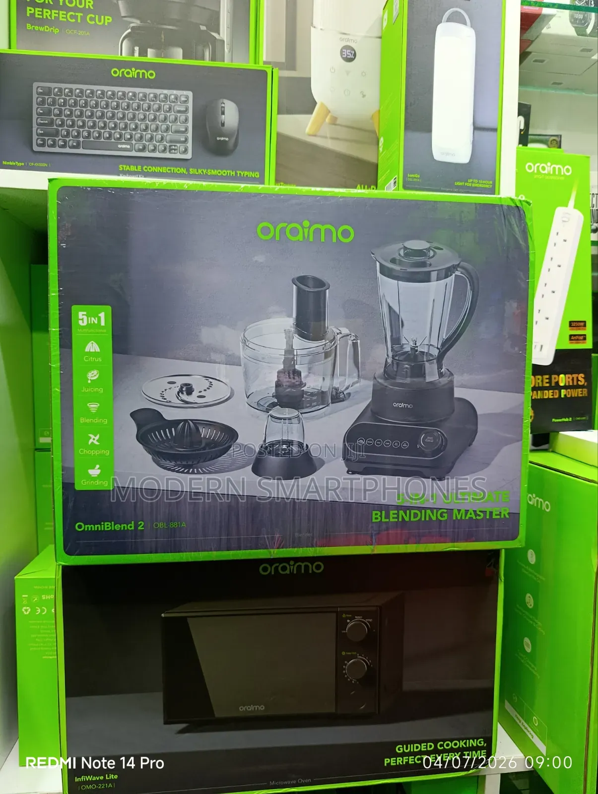 Oraimo Omniblend 2 21000 RPM Speed 5-in-1 Blender
